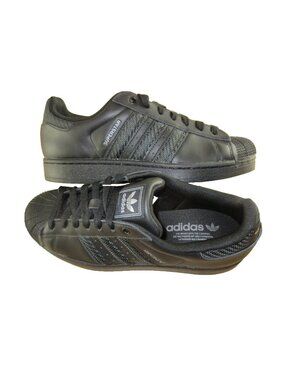 Adidas Men's Superstar II Leather Shoes Core Triple Black Sizes NIB JQ6344